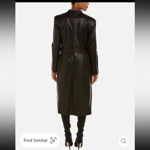 Mackage ‘Selena’ black lamb leather trench coat - Picture 3 of 7